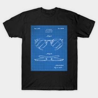 Spectacles Patent - Optometrist Eye Doctor Office Art - Blueprint T-Shirt